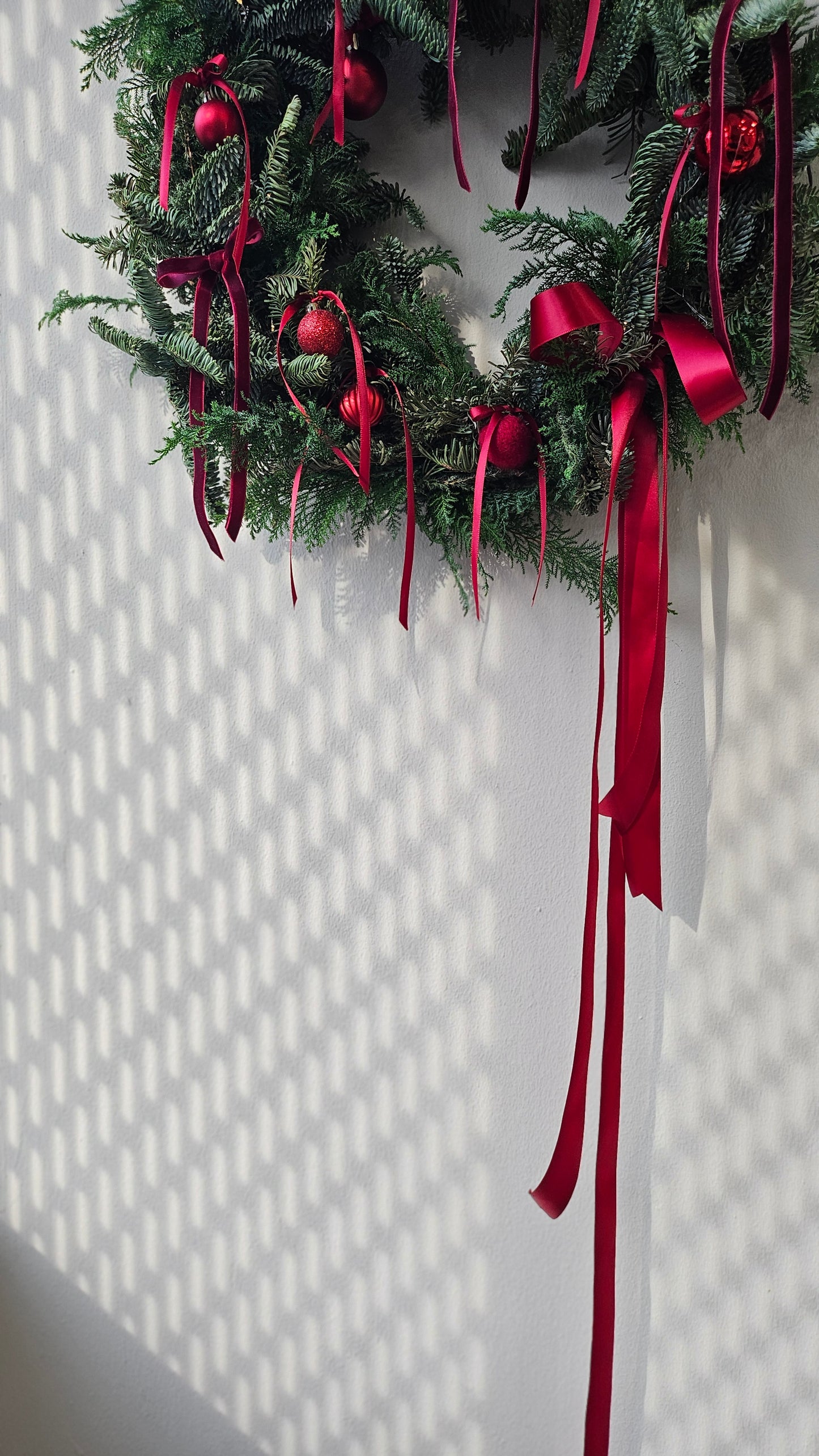 Fresh Pine Christmas Wreath Coquette and Ribbons Trend