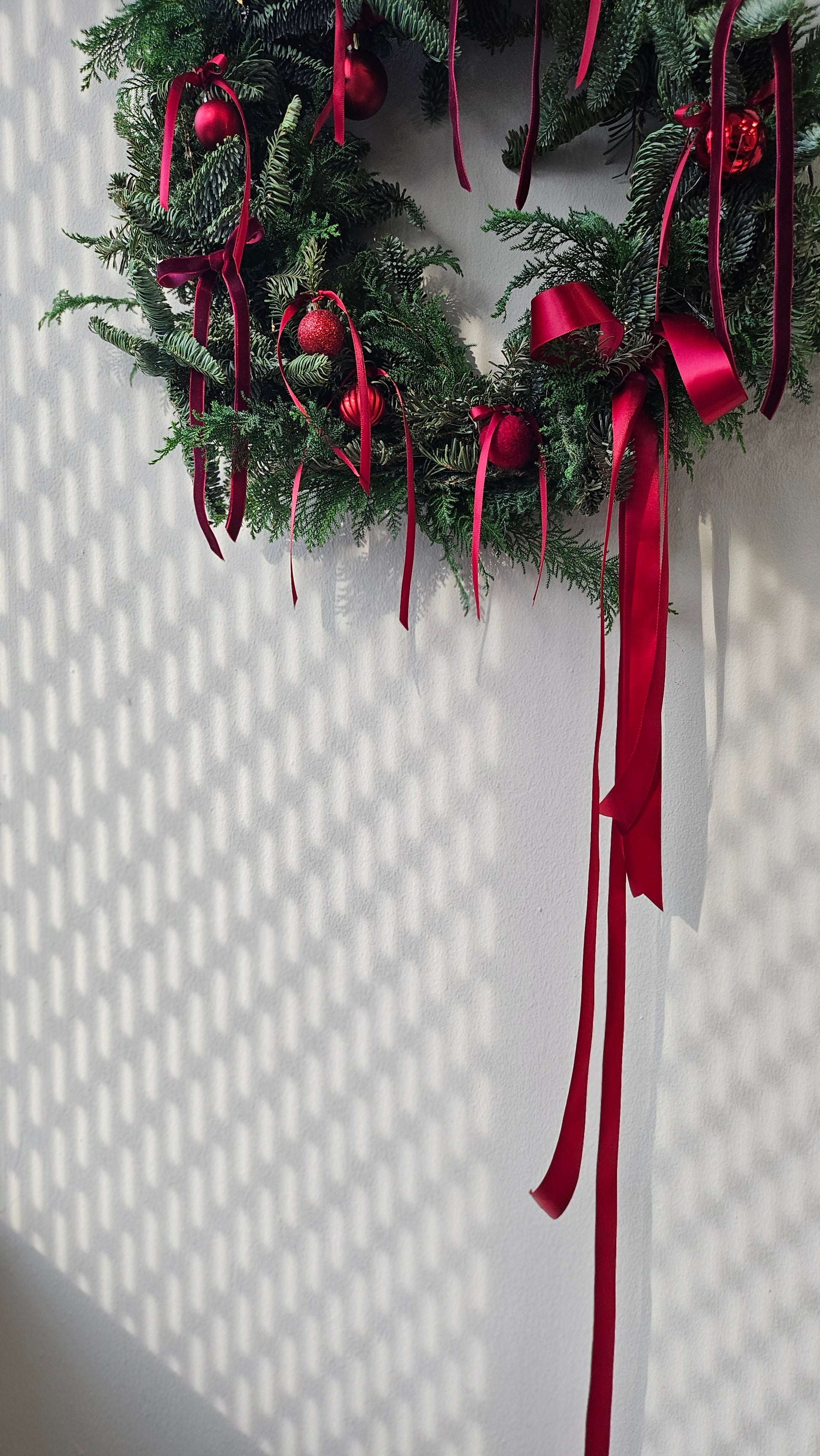 Fresh Pine Christmas Wreath Coquette and Ribbons Trend