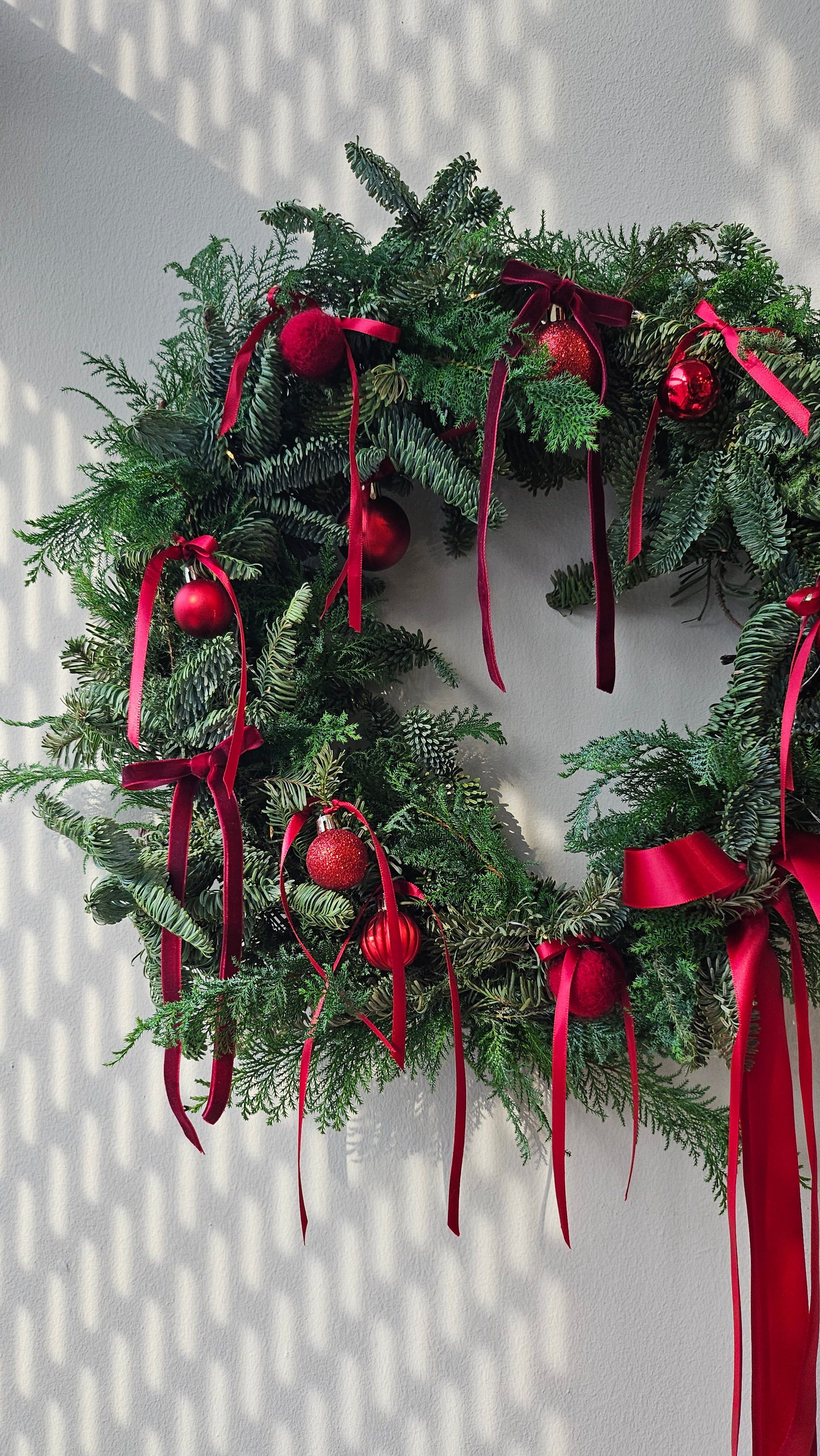 Fresh Pine Christmas Wreath Coquette and Ribbons Trend
