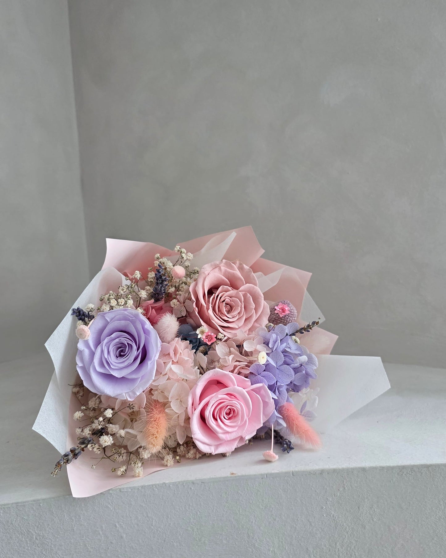 Vday26: Pastel Preserved Roses Bouquet