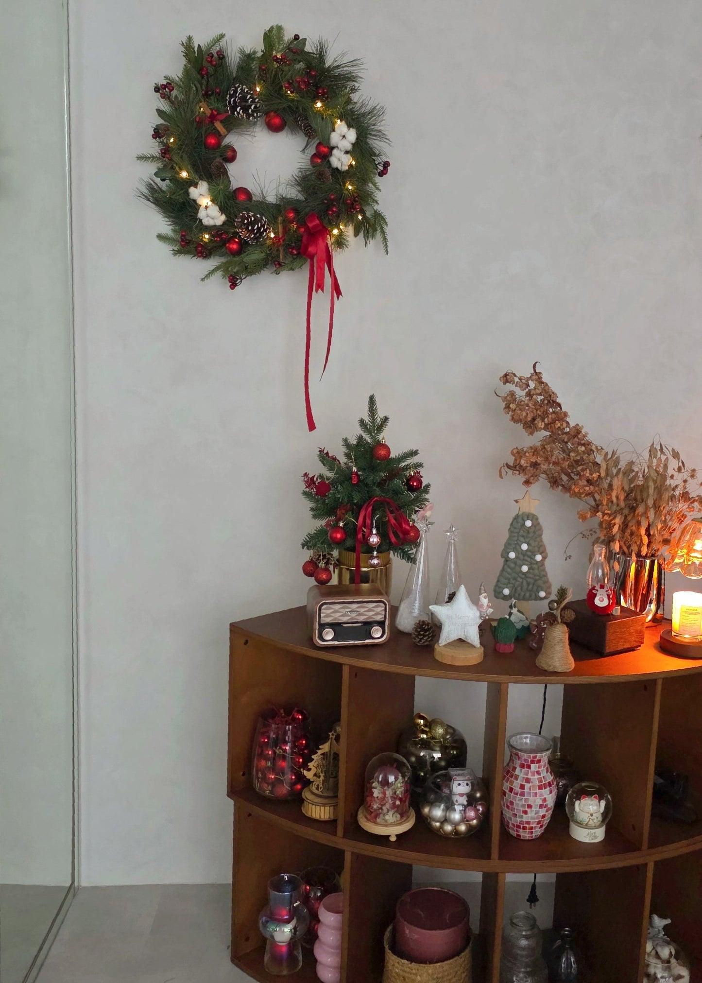 Faux Christmas Wreath perfect as a wall decor