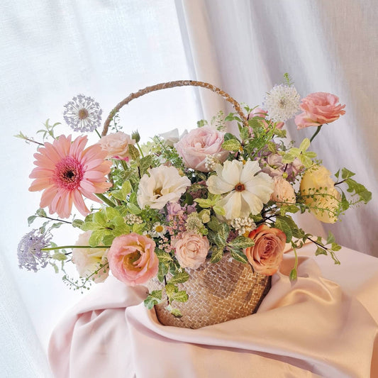 Korean Garden Style Basket Floral Arrangement