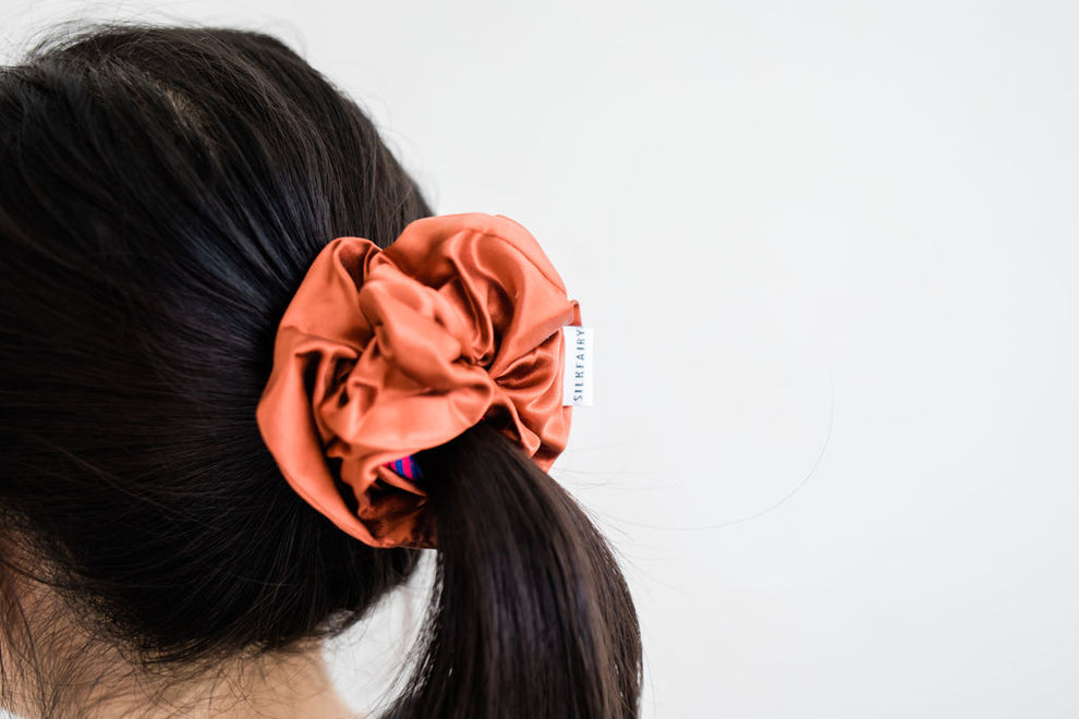 Silkfairy Silk Hair Scrunchie in Copper Rust (Add-On)