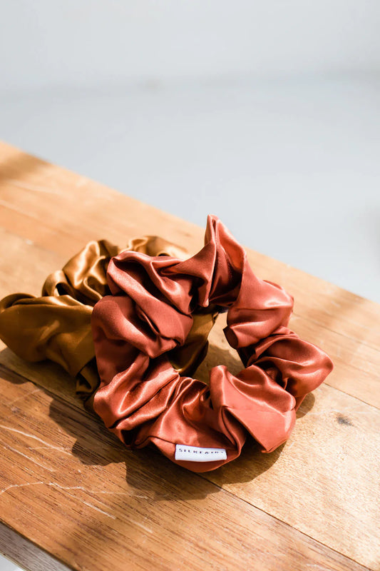 Silkfairy Silk Hair Scrunchie in Copper Rust