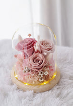 Load image into Gallery viewer, Eternal Affection - Belljar with LED Lights Preserved and Dried Flowers
