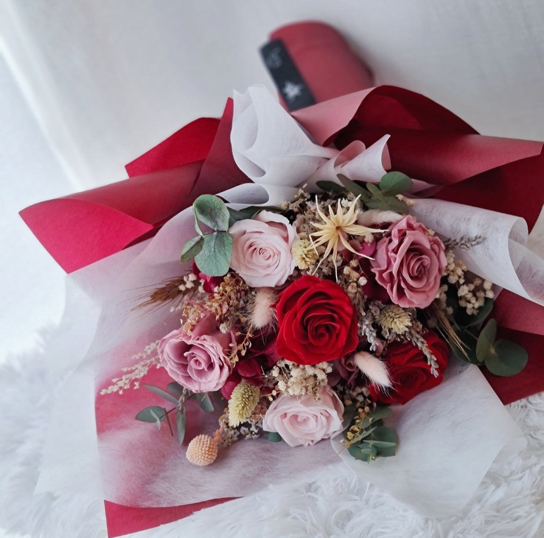 Ardent Adoration Preserved Roses Bouquet